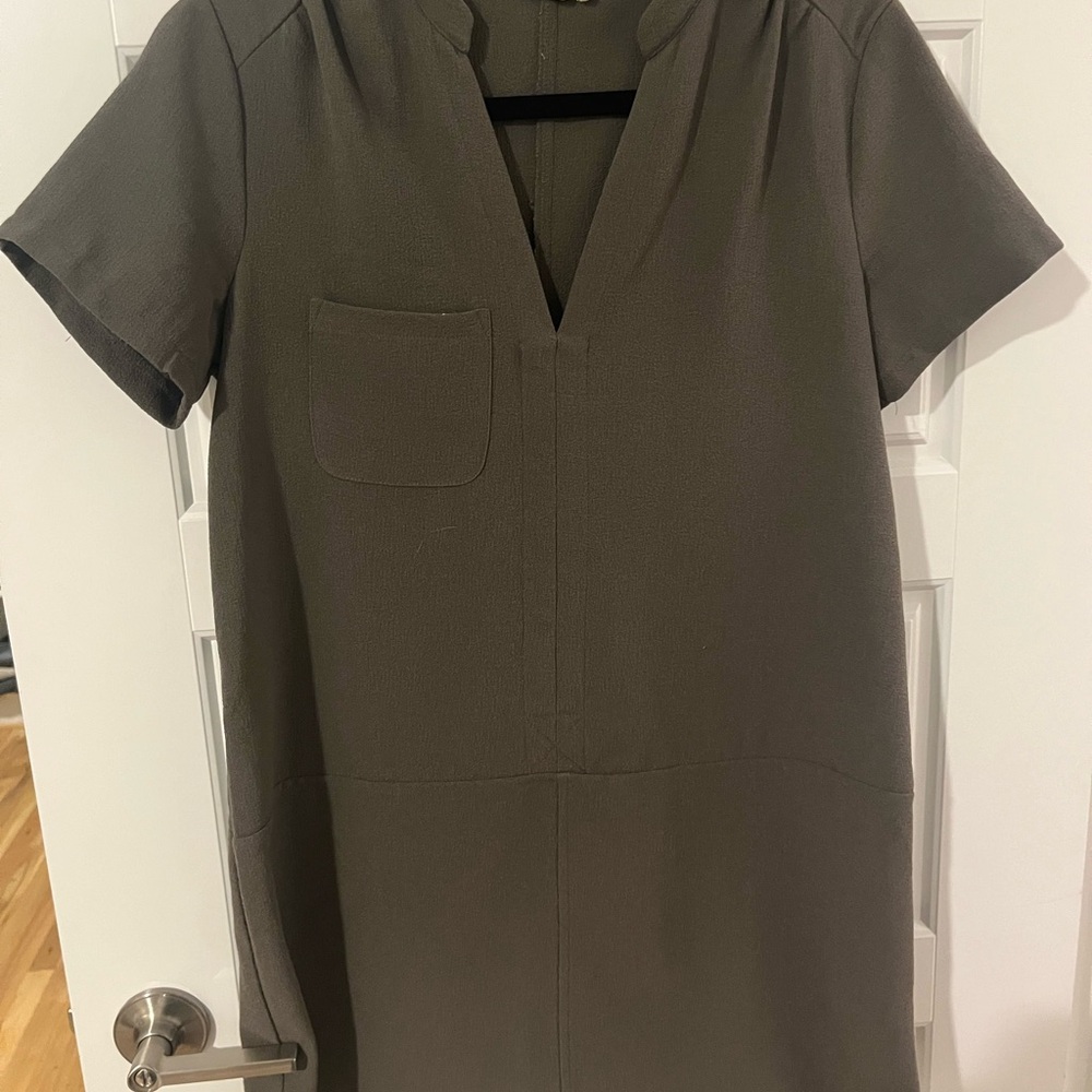 Nordstrom Gray/green Short Sleeve Dress